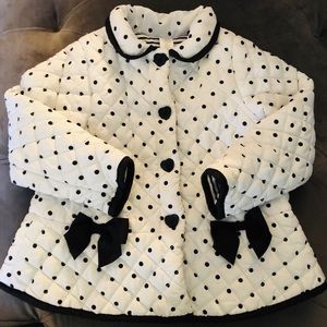 Girls white and black quilted jacket 4t